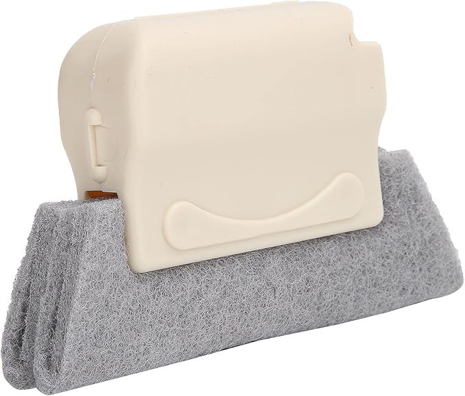 Window Track Cleaner Brush, Handheld Crevice Tool with Thin Head, Deep Cleaning for Window Slides, Door Tracks & Gaps, Removable Washable Pad
