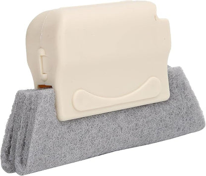 Window Track Cleaner Brush, Handheld Crevice Tool with Thin Head, Deep Cleaning for Window Slides, Door Tracks & Gaps, Removable Washable Pad