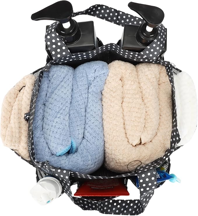 2 Pack Haundry Mesh Shower Caddy Tote Bag Hanging Portable Toiletry Bag College Dorm Essentials Quick Dry Bath Organizer for College Dorms, Gym, Camp for Bathroom Accessories(Leopard print)