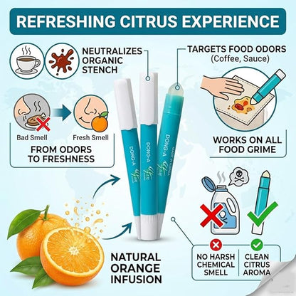 Sak-Stick Instant Stain Remover (3-Pack) - Portable Crayon Type Spot Cleaner for Clothes, No-Leak Solid Formula, Emergency Laundry Treatment for Coffee and Food Stains, Orange Scent