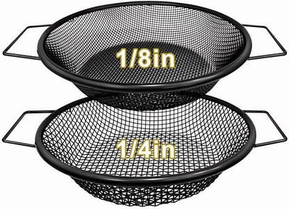 2PCS Soil Sifter for Gardening, Rock Sifter for 5 Gallon Bucket,Compost Sifter Dirt Sifter,Captures Dirt Rocks Sawdust Black Handle Upgrade Version