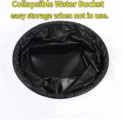 XUDAKAIXIN Grill Brush Collapsible Water Bucket for Grill Cleaning, Camping, and Outdoor Activities (Only Water Bucket No Grill Brush)-Black