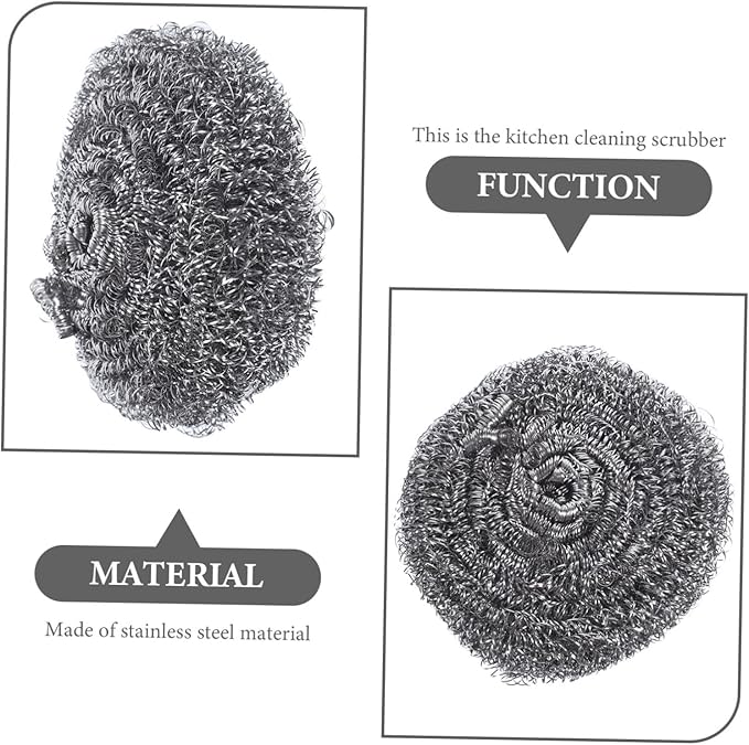 PRETYZOOM 6Pcs Pot Scrubbers Metal Scrubbers for Kitchen Cleaning Supplies Scouring Balls for Pots Pans Ovens and Grills