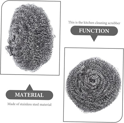 PRETYZOOM 6Pcs Pot Scrubbers Metal Scrubbers for Kitchen Cleaning Supplies Scouring Balls for Pots Pans Ovens and Grills