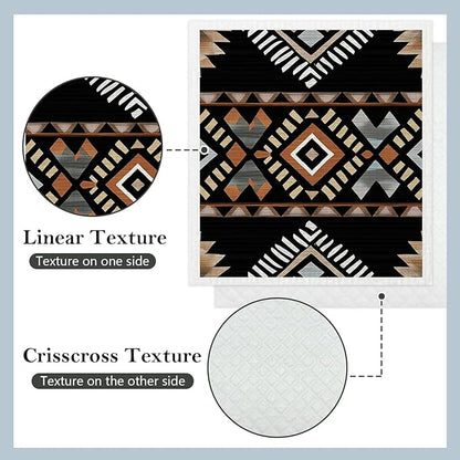 Mixed Western Aztec Swedish Kitchen Dishcloths Dish Towels 6 Pack, Aztec Dish Towels for Kitchen, Western Swedish Dishcloth, Paper Towels Reusable, Dish Cloth Towel Cleaning Wipe for Home Party