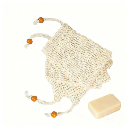 Natural Sisal Soap Saver Bag for Soap Bar Organic Soap Pouch for Exfoliating Lathers and Air Dry Soap Bar Shower Soap Saver Bag (4pcs)