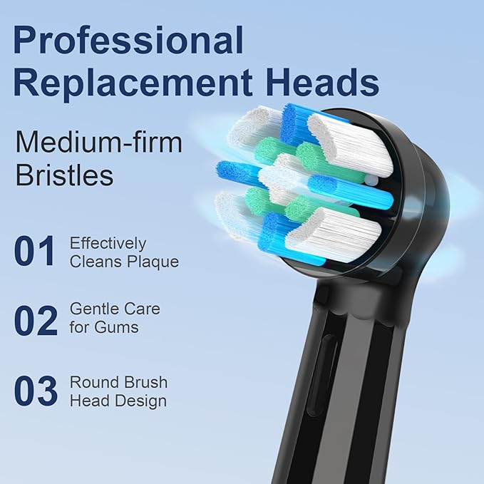 6 Pack IO Brush Head Compatible with Oral B IO 2/3/4/5/6/7/8/9/10/Deep Clean Electric Toothbrush, Replacement Heads Compatible with Oral B IO for Effective Cleaning (Black)
