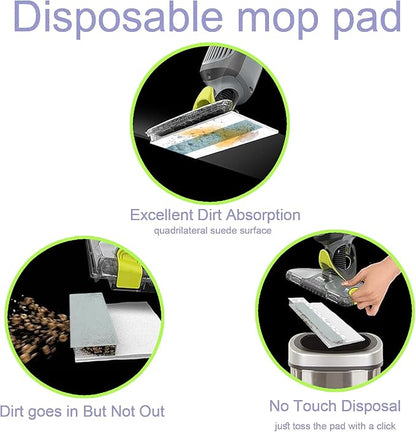 Disposable Hard Floor Pad Refills, Compatible with Shark VACMOP Pro VM252 VM251 VM250 VM200 QM250 VM190 VM200P12 VMP30 for use on All Sealed Floors （10 Pack）