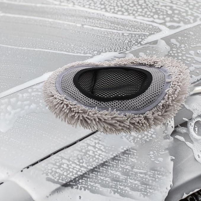 ULTECHNOVO Car Wash Mop Head Replacement Soft Chenille Scratch Proof Brush Cover for Auto Detailing Supplies Truck Rv SUV Boat Cleaning Accessories