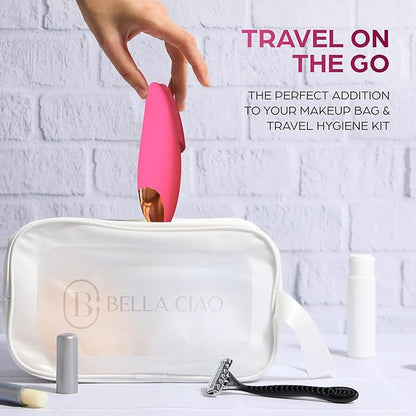 Bella Ciao 12-Speed Gentle Facial-Cleansing Brush, Rechargeable Silicone Face Scrubber, Deep-Cleaning and Exfoliating Face-Wash Brush, Water-Resistant Design, Pink