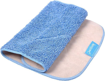 KEEPOW 5 Pack Reusable Microfiber Mop Refills, Compatible with MR.SIGA Professional Mop, Blue, 44cm X 24cm, For Hardwood, Laminate, Tile Floors