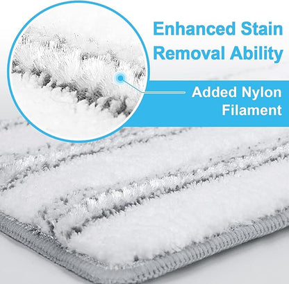 BOSHENG Flat Mop Pads, Mop Replacement Pads, Stronger Absorbent Microfiber Mop Pads, Machine Washable Pads, Refill 3 Packs