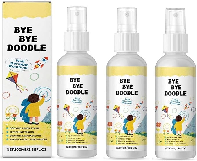 Crayon Remover for Walls- Instant Cleaning for Marker, Ink & Graffiti Stains on Wall - Safe for Painted, Whiteboard, Wallpaper - Quick Stain Remover for Home Playroom/Classroom (3)