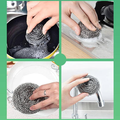 Stainless Steel Scouring Ball, Kitchen Cleaning Scrubber for Pots, Sinks and Bowls (12)