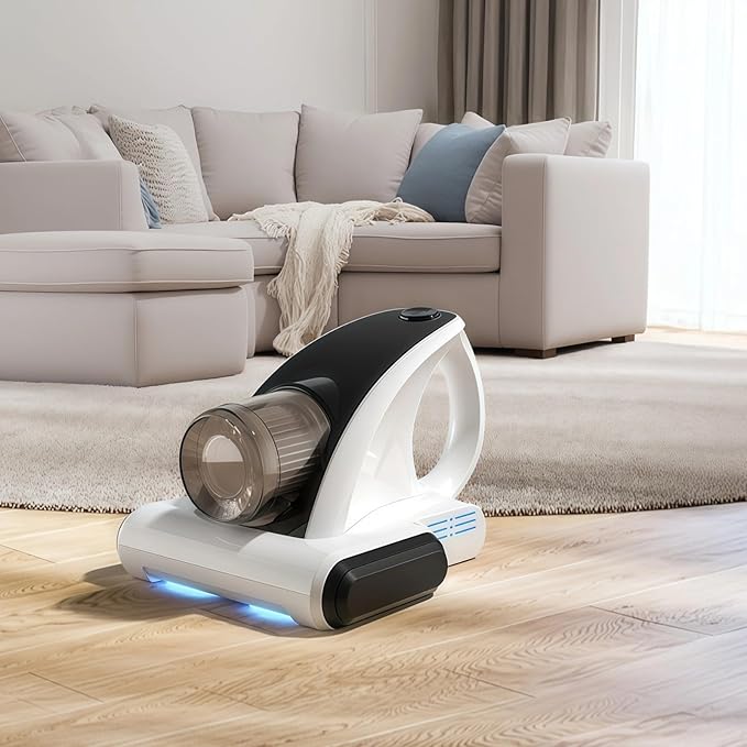 Wireless Handheld Vacuum with Uv Light, Rechargeable for Bed Mattress Sofa, 150W Power, Dust Mite Remover, 30Min Run, Ergonomic