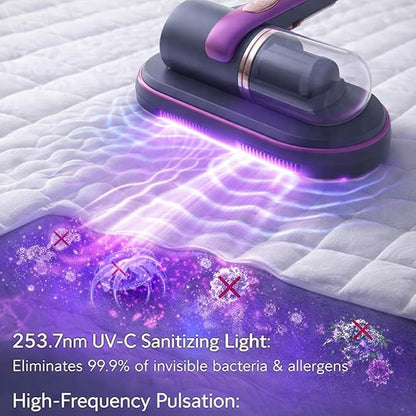 Mattress Vacuum Cleaner, Handheld UV Bed Vacuum Cleaner Effectively Clean Up Bed, Pillows, Cloth Sofas, Carpets and Ther Fabric Surfaces