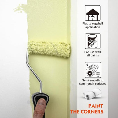 ROLLINGDOG Contractor’s Dog 4 Inch Mini Paint Roller Covers- 4" Polyester Roller Sleeves with 1/2" Nap for Semi Smooth to Semi Rough Surfaces (Pack of 10)