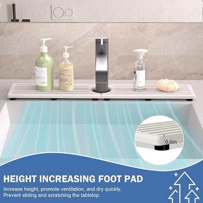 Kitchen Faucet Mat, Diatomite Sink Faucet Mat Splash Guard for Kitchen, Water Absorbing Stone Tray for Sink, Quick Drying Faucet Mat for Kitchen Sink, Absorbent Stone Drying Tray for Bathroom Counter