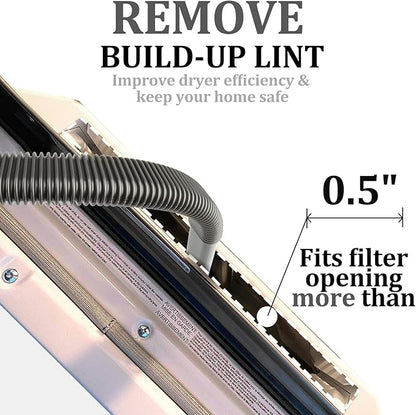 Fullclean Dryer Vent Cleaner Hose Vacuum Attachments for Dyson GEN5 V15 V15s V12 V11 V10 V9 V8 V7 Detect Absolute Cyclone Outsize Slim Vacuum Cleaner Nozzle Crevice Flexible Lint Removal Tool