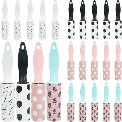 20Pcs Mini Lint Roller Travel Size, Mini Lint Roller for Purse, Portable Lint Rollers for Pet Clothes Travel Lint Bursh Rollers, Cat Hair Extra Sticky Clothes Removal Tool for Bags Furniture 5.9×1.1In