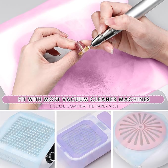 220 Sheets Nail Dust Collector Filter Paper: Disposable Dust Vacuum Filter for Most Nail Dust Fan Extractor Machine, Dust Cleaner Replacement Filter Paper Nail Tech Supplies Accessories for Home Salon