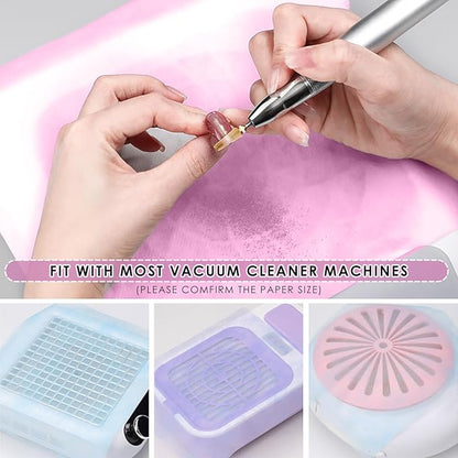 220 Sheets Nail Dust Collector Filter Paper: Disposable Dust Vacuum Filter for Most Nail Dust Fan Extractor Machine, Dust Cleaner Replacement Filter Paper Nail Tech Supplies Accessories for Home Salon