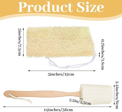14Pcs 5" Natural Loofah Exfoliating Body Sponge Scrubber, Plant-Based Organic Loofa Luffa for Skin Care in Bath Spa Shower, Long-Handled Natural Sponges Bath Brush for Men & Women