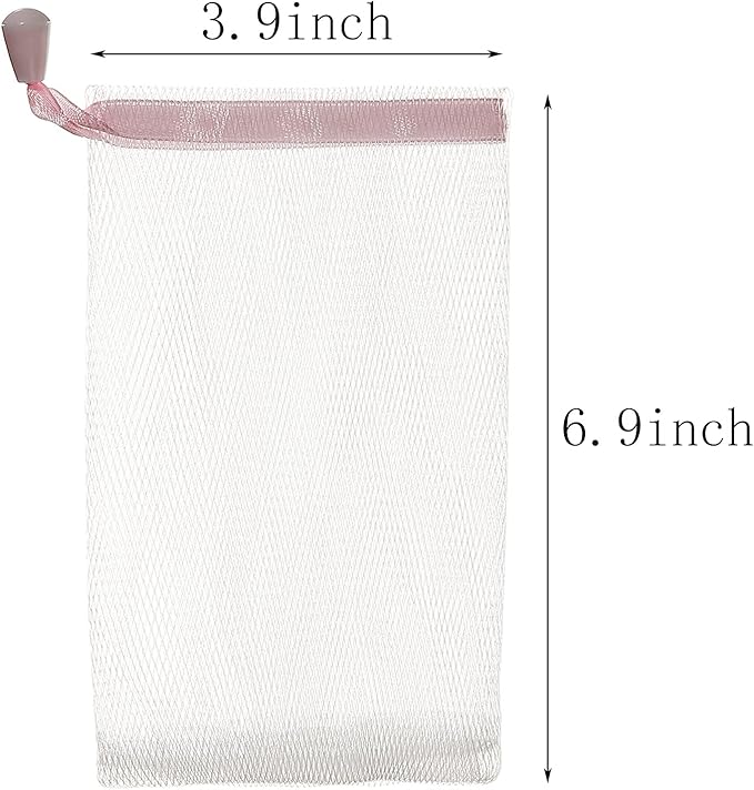 40PCS Exfoliating Soap Mesh Saver Pouch Bag and 3 PCS Transparent Hook and 5 PCS Transparent Spring Cord Plastic Lock for Shower Face Washing,Easy to Bubble and Store Small Soap
