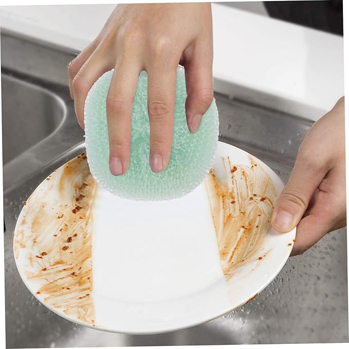 Healeved 12pcs Kitchen Scouring Ball Dish Sponges Washing Ball for Cleaning Safe Scrubbers Cookware Dishwasher Safe Random Color