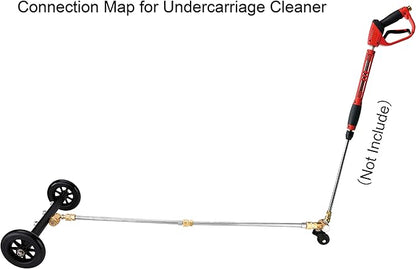 Tool Daily Undercarriage Cleaner Swivel Wheel for Pressure Washer, Underbody Car Wash, 1/4 Inch Quick Connector, 4000 PSI Black