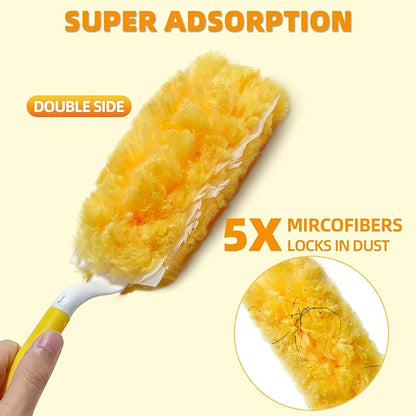 30 Count Duster Refills Compatible with Swiffer Handle, Multi-Surface Duster Refills with 1 Handle, 360° Dusters with 5X Microfibers for Home, Electronics, Office, Furniture, Blinds Cleaning