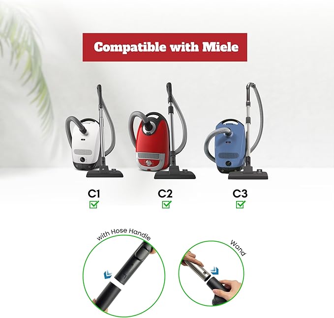 For Miele C1 C2 C3 Vacuum Attachments Accessories for High Ceilings, Venetian Blinds, Fans, Cobwebs & High Up Spaces: : 4 Pack Vacuum Extension Wands, Flexible Dust Brush, Horse Hair Dusting Brush