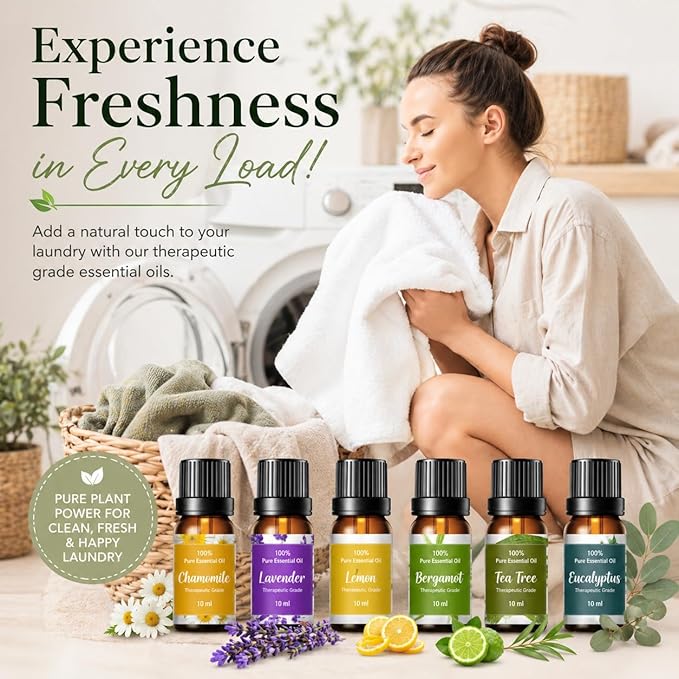 Complete Laundry Kit – Laundry Detergent Sheets, Wool Dryer Balls & Essential Oils – 3 Sheet Packs + 6 XL Puppy Dryer Balls + 6 Scent Oils for Natural Clean, Soft & Fresh Laundry