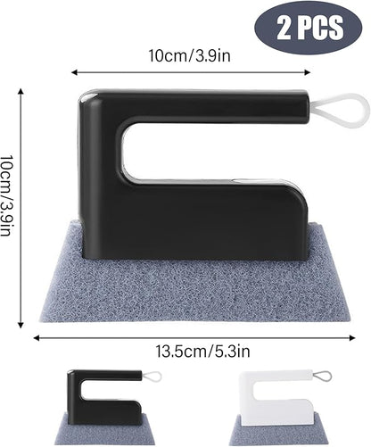 2 Pack Window Track Cleaner Tool, Window Sill Cleaner Reach Brush for Narrow Gaps, Wet & Dry Use, Removable Head.