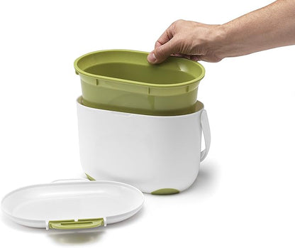 Addis 2.5 Litre Kitchen Compost Caddy, White/Green