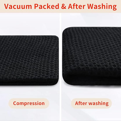 Homaxy 100% Cotton Waffle Weave Kitchen Dish Towels, Ultra Soft Absorbent Quick Drying Cleaning Towel, 13 x 28 Inches, 24-Pack, Black