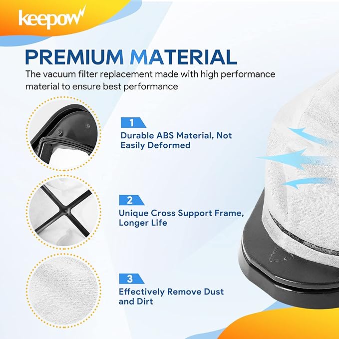KEEPOW Cordless Vacuum Filter Replacement Compatible with Shark Cordless Handheld Vacuum SV780 SV75Z SV728N SV726N, Replacement Part# XF769, XSB726N (6 Pack)