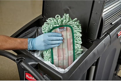 Rubbermaid Commercial Products HYGEN 60 inch Microfiber Dust Pad with Fringe, Green, For Janitorial/Professional Cleaners and Heavy-Duty industrial Cleaning/Dusting/Sweeping