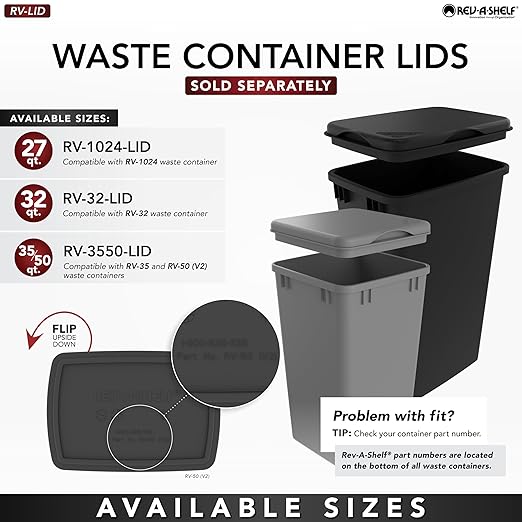 Rev-A-Shelf Double White 27 Qt. Maple Value Line Pullout Waste Container w/Soft-Close for 15" Base Cabinets