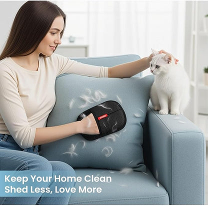4 Pack Pet Hair Removal Glove for Dogs & Cats, 4 Designs Electrostatic Magic Brush Pet Hair Remover, Reusable Dog Hair Remover, Washable Pet Grooming Tools for Carpet, Sofa, Clothes & Car Seats