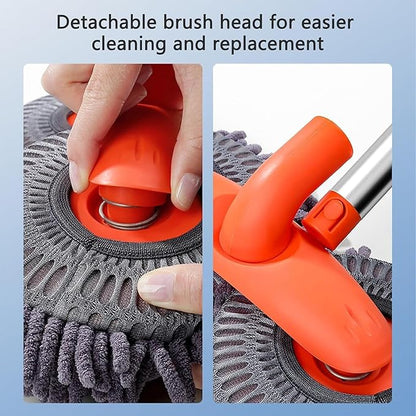 Car Wash Brush with Long Handle, Adjustabe Microfiber Car Wash Mop with Long Handle, Car Cleaning Kit Brush Duster, Scratch Free Cleaning Tool for Cars, Window, Truck Orange