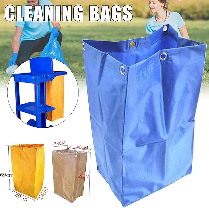 HYFT-HOME Replacement Janitorial Cart Bag,Waterproof High Capacity Thickened Housekeeping Commercial Janitorial Cleaning Cart Bag(16 x 11 x 27inches) (Black), One Size