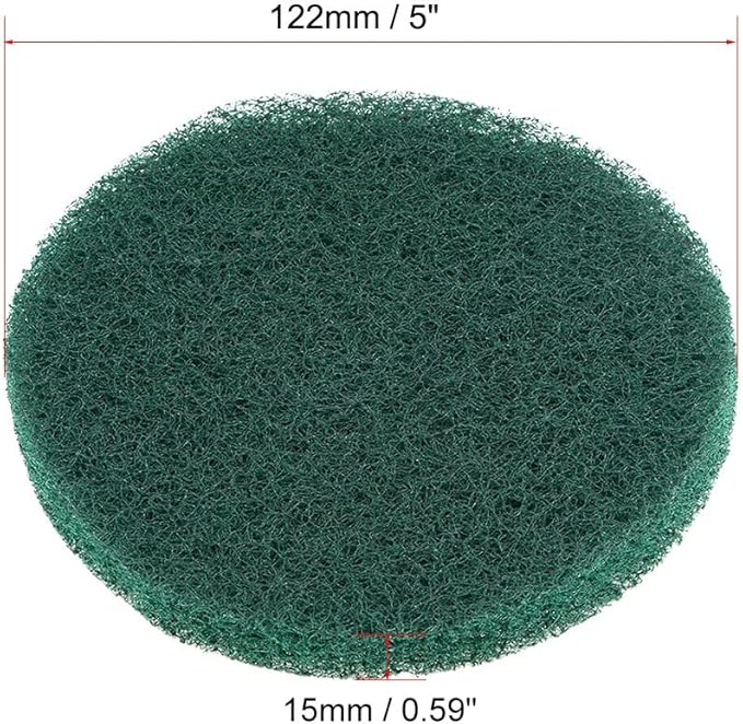 uxcell 5 Inch 240 Grit Drill Power Brush Tile Scrubber Scouring Pads Cleaning Tool 5pcs