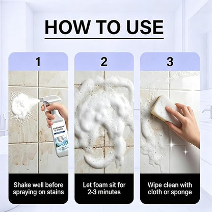 Scale Remover Bathroom Cleaner,Bathroom Descaler Foam Cleaner Spray,Fast-Acting Limescale Cleaner,Tiles, Glass, Stainless, Steel, Sinks (2pcs)
