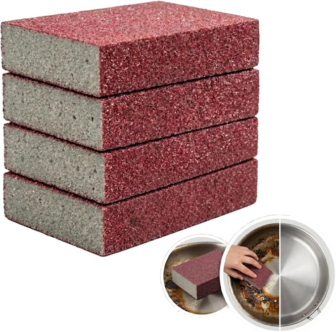 4 Pieces of Magic Emery Cleaning Sponge, Kitchen Magic Cleaning Sponge, Rust and Grease Remover, for Removing Rust Spots, Kitchen and Bathroom Cleaning Tools(4PCS)