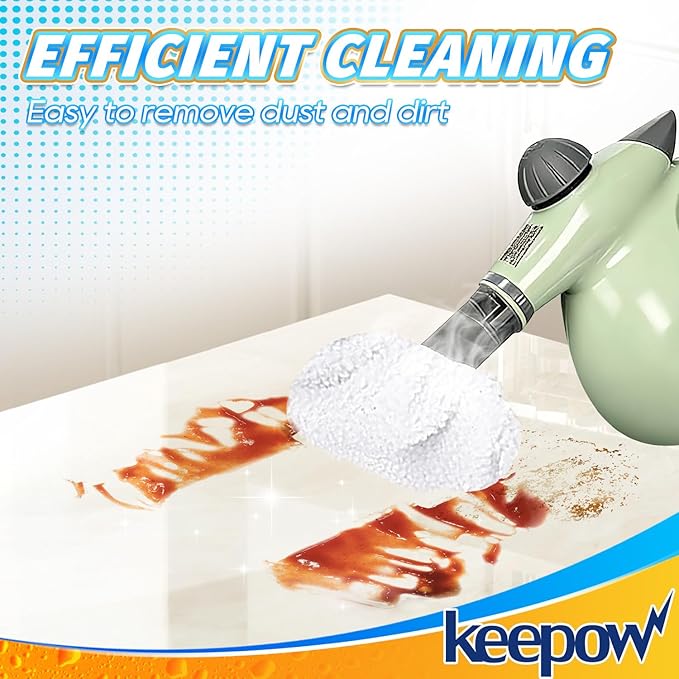 KEEPOW Universal Microfiber Cloths for Handheld Steam Cleaner Attachments Compatible with Bissell Steam Shot, Wagner spraytech, McCulloch, Comforday, PurSteam Steamer Cloth Accessories Pads, 8 Pack