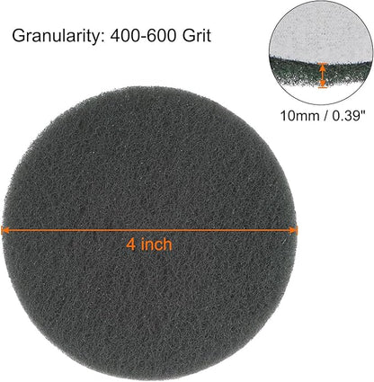 HARFINGTON 15pcs Drill Power Brush 4 Inch Tile Scrubber Scouring Pads 400-600 Grit for Bathroom Kitchen Household Cleaning