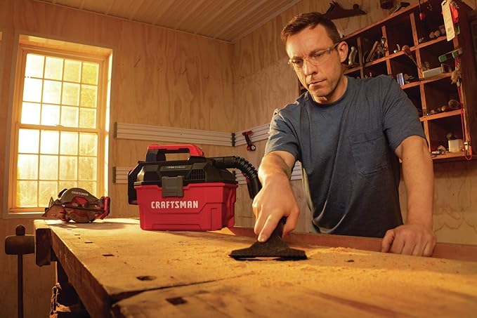 CRAFTSMAN V20 Cordless Vacuum Cleaner, Shop Vac Wet/Dry, 2 Gallon, 7ft Hose, Bare Tool Only (CMCV002B)