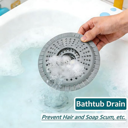 3 Pack Bathroom Sink Drain Strainer, Hair Catcher Shower Drain, Shower Drain Cover, Bathtub Hair Catcher, Silicone Tub Hair Trap Stopper Accessories, Kitchen Sink Garbage Plug Bathroom Necessities