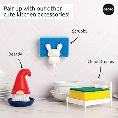 New! Beardy Gnome Dish Brush by Ototo - Dish Scrub Brush, Gnomes, Quirky Gifts, Dish Brush, Cute Kitchen Accessories, Funny Kitchen Gadgets, Vegetable Brush, Cute and Useful Gifts for Women